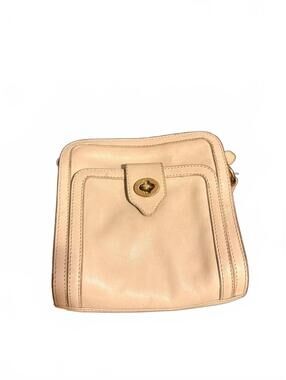Steven Alan Vintage Beige Leather Crossbody Bag w/ Turnlock